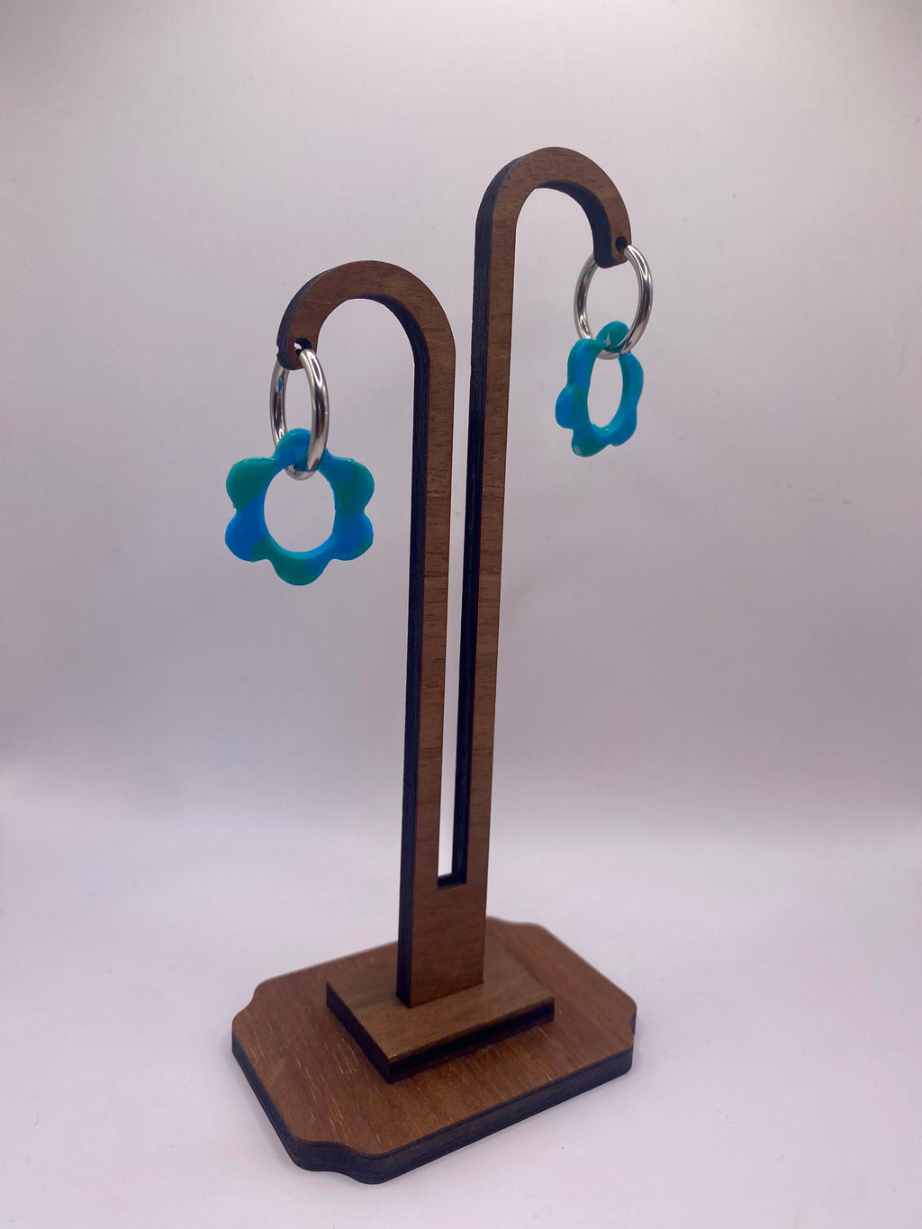 Boucles fleurs bleus