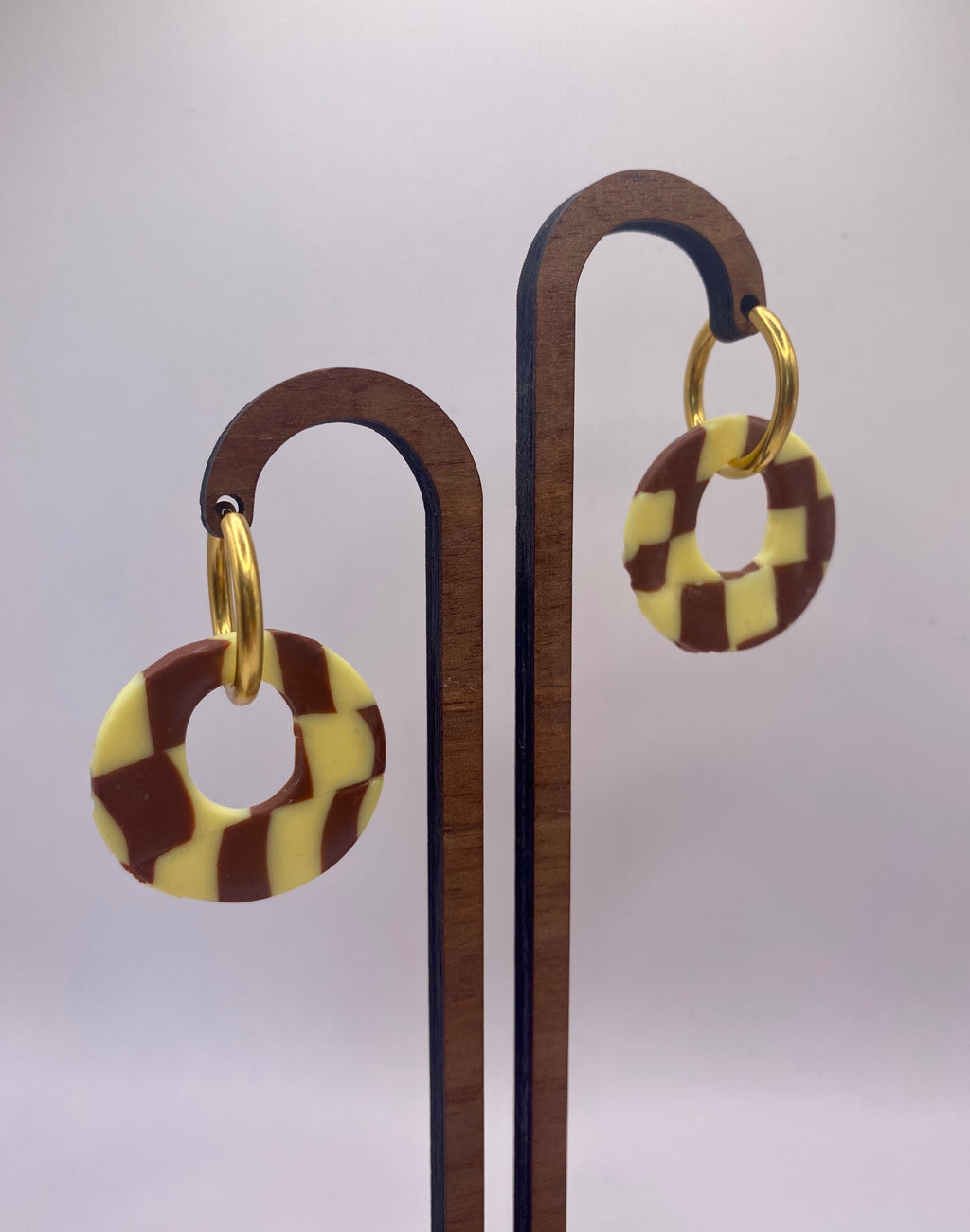 Boucles rondes damier